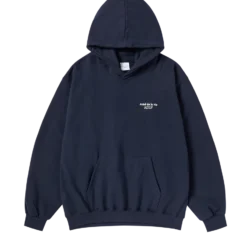 Áo Hoodie Border Line Basic Logo Xanh navy đậm