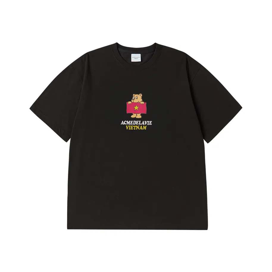 Áo Thun Ngắn Tay ADLV Bear For Vietnam Đen