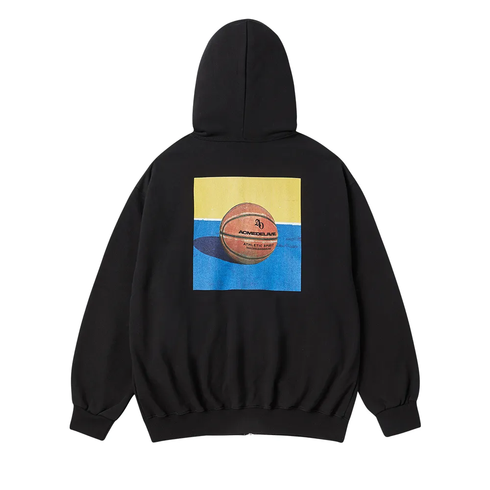 Áo Hoodie Kéo Khóa Square Basket Ball Đen - Ảnh 8