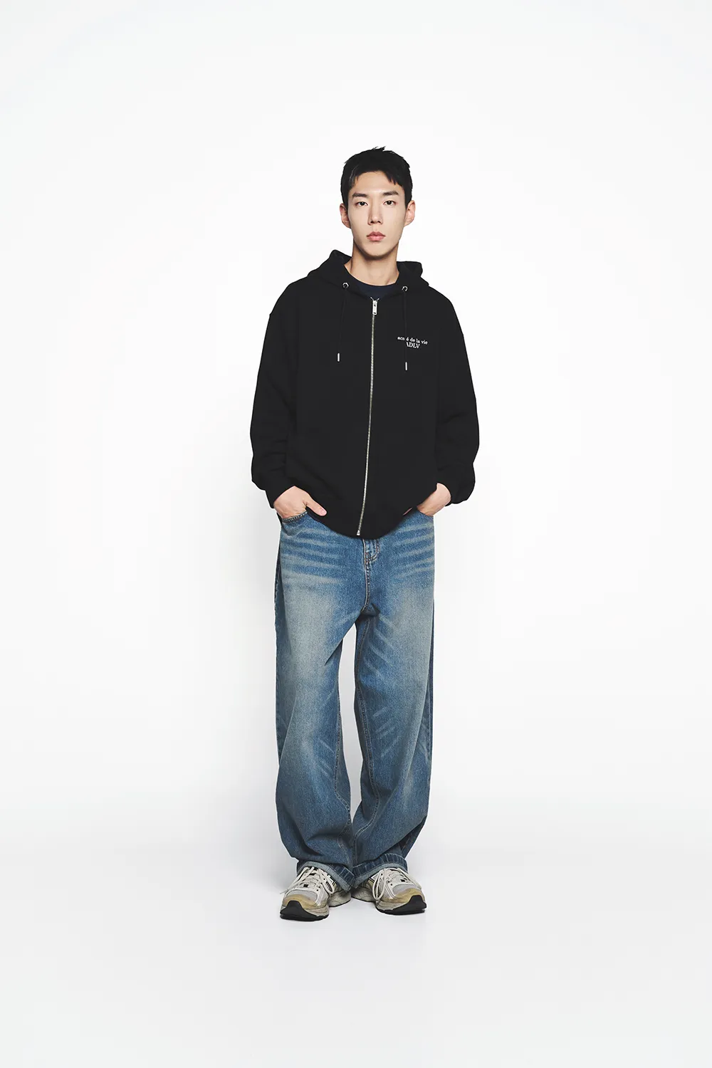 Áo Hoodie Kéo Khóa Square Basket Ball Đen - Ảnh 3
