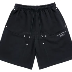 Quần Short Basic Logo Needlework Đen