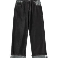 Quần Denim Roll Up Đen