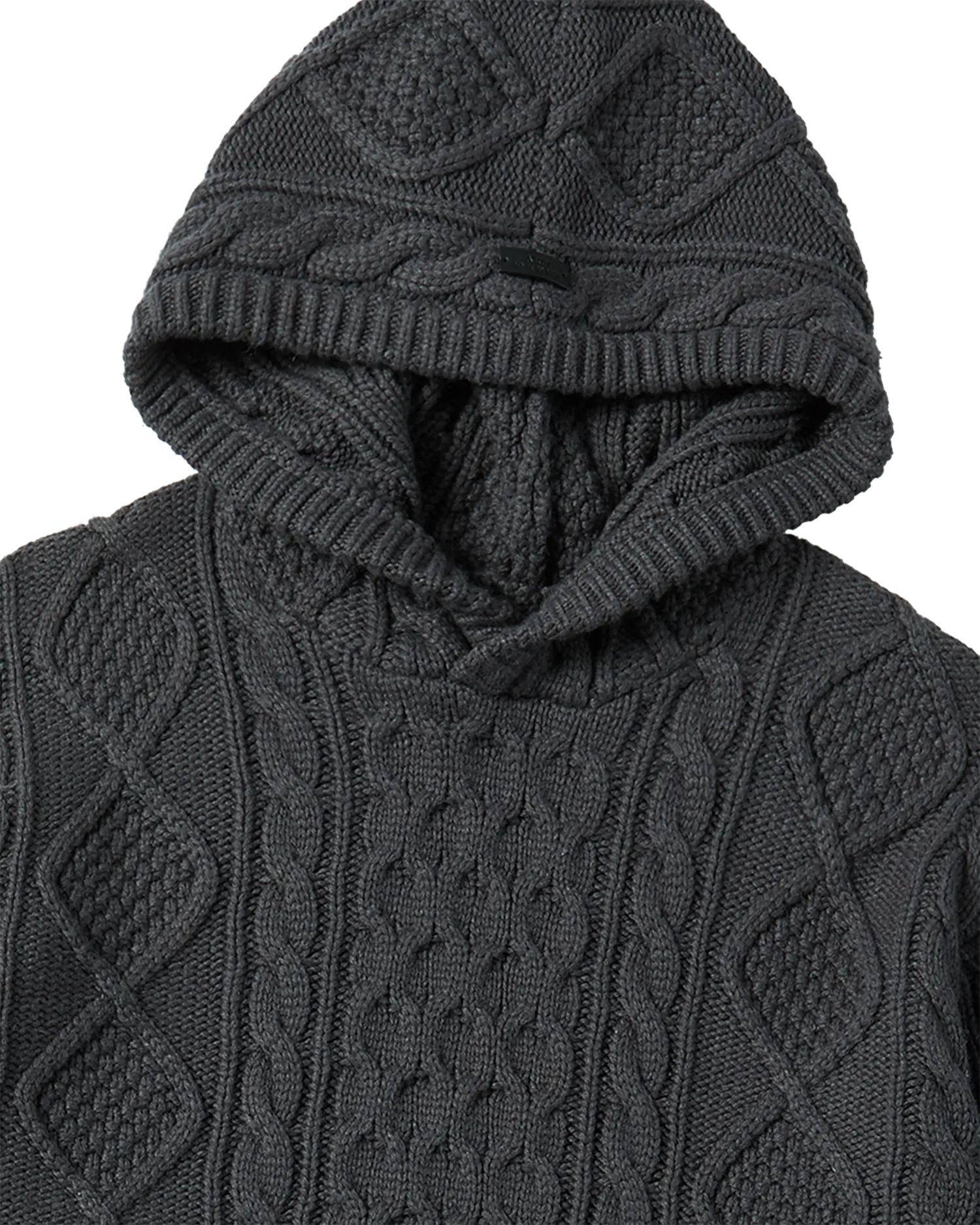 Áo Hoodie Low Gauge Cable Knit Than chì - Ảnh 4