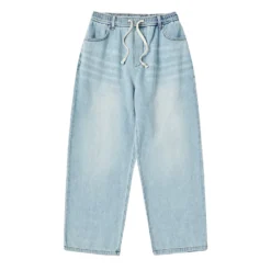 Quần Denim Destroyed Banding Xanh Da Trời