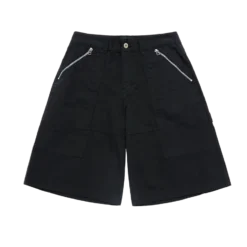 Quần Short Denim chi tiết khóa kéo Đen