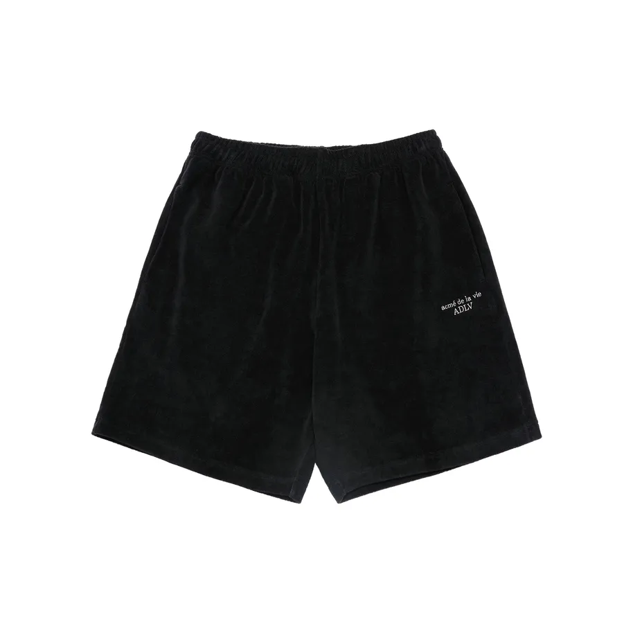Quần Short Terry Logo Embo Đen