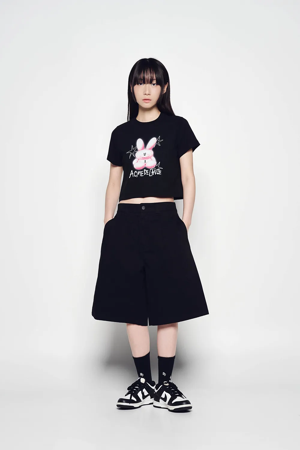 Quần Short Wide Chino Đen - Ảnh 3